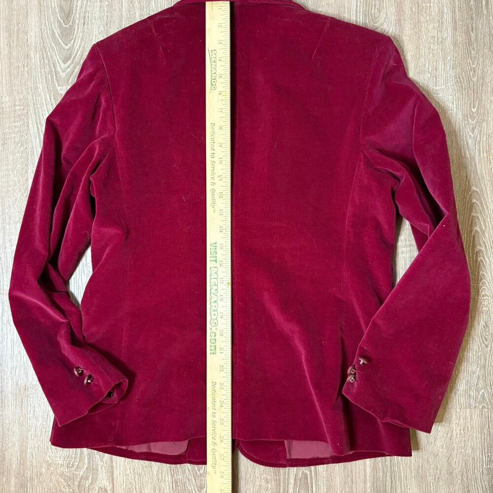 Tiana Creations Red Velvet Sz M/ L– Holiday Party Jacket Cotton Velvet​​​ - Picture 6 of 10